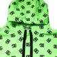 Green Polyester DGLogo Print Hooded Sweater