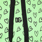 Green Cotton Logo Heart Print Hooded Sweater