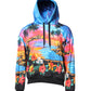 Multicolor Print Hooded Sweatshirt Sweater