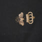Black Bee Crown Embroidery Hooded Sweater