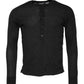 Black Printed Knitted Men Pullover Sweater