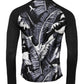 Black Printed Knitted Men Pullover Sweater