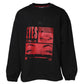 Black Cotton Graphic Print Pullover Sweater