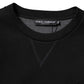 Black Cotton Logo Knitted Pullover Sweater