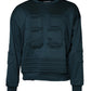 Dark Green Embossed Logo Pullover Sweater