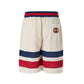 Cream polyester Logo Shorts