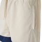 Cream polyester Logo Shorts