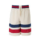 Cream polyester Logo Shorts