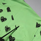 Green Heart Print Crew Neck Pullover Sweater
