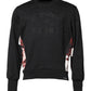 Black Embroidered Crew Neck Pullover Sweater