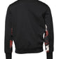 Black Embroidered Crew Neck Pullover Sweater