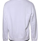 White Logo Cotton Crew Neck Pullover Sweater