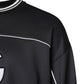 Black Logo Polyester Crew Neck Men Pullover Sweater