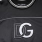 Black Logo Polyester Crew Neck Men Pullover Sweater