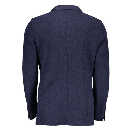 Blue Wool Men Jacket