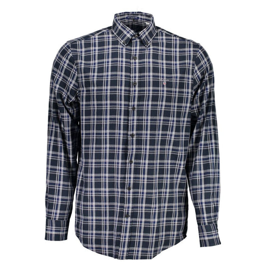 Blue Cotton Men Shirt
