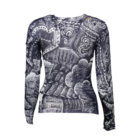 Blue Viscose Women Sweater