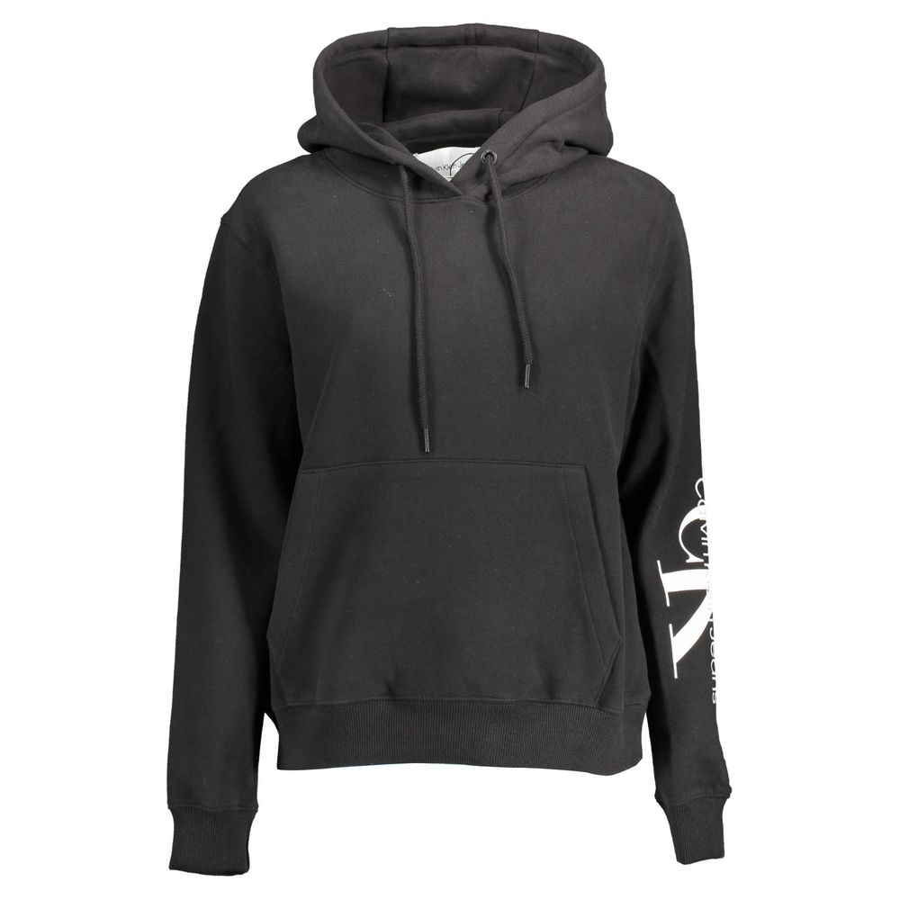 Black Cotton Women Sweatshirt