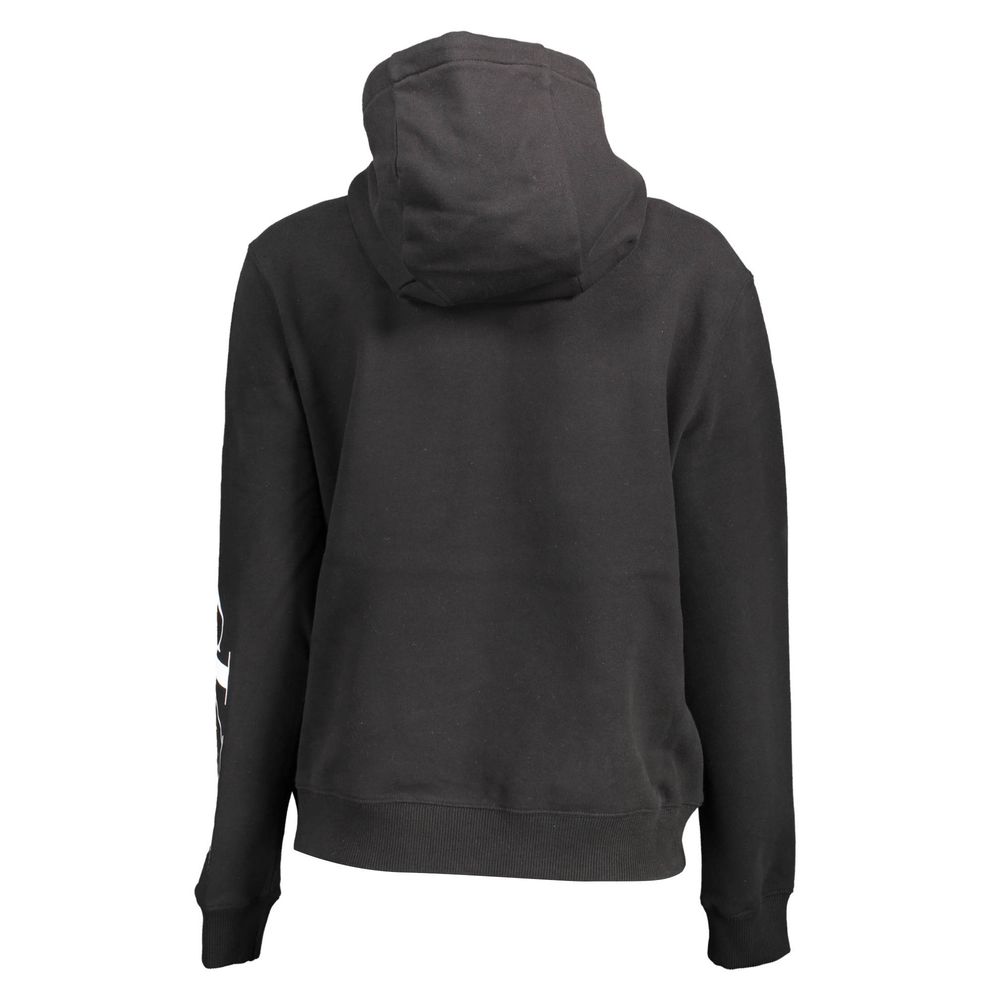 Black Cotton Women Sweatshirt