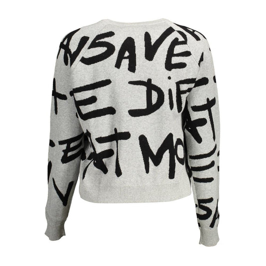 Gray Cotton Women Sweater