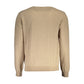 "Beige Wool Men Sweater Classic Comfort Knitwear"
