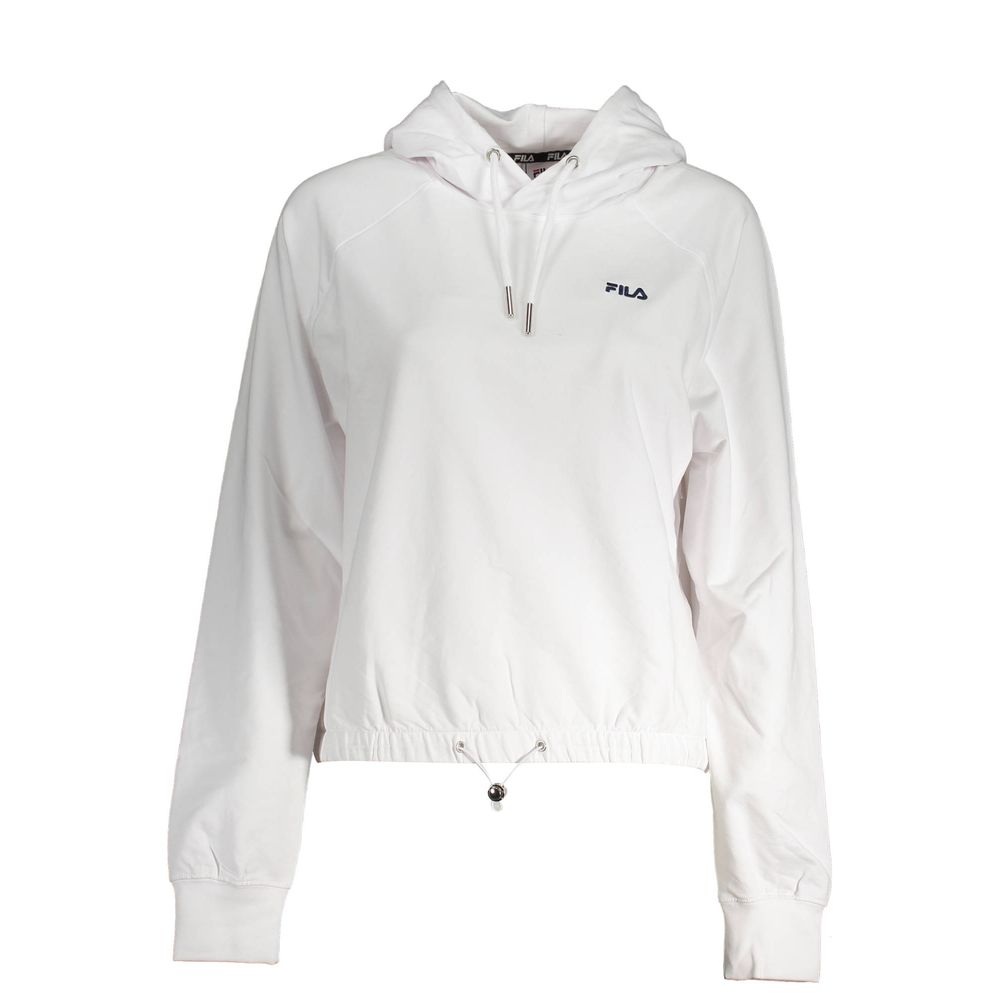White Cotton Women Sweatshirt