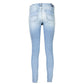 Light Blue Cotton Women Jeans