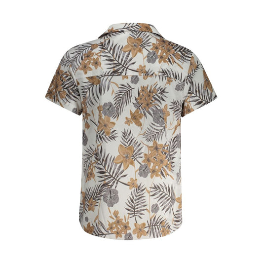 White Polyester Men Shirt
