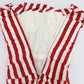 Elegant Red and White Striped Silk Bodycon Dress