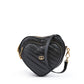 Black Leather Mini Heart Crossbody Bag