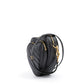 Black Leather Mini Heart Crossbody Bag