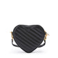 Black Leather Mini Heart Crossbody Bag