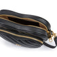 Black Leather Mini Heart Crossbody Bag