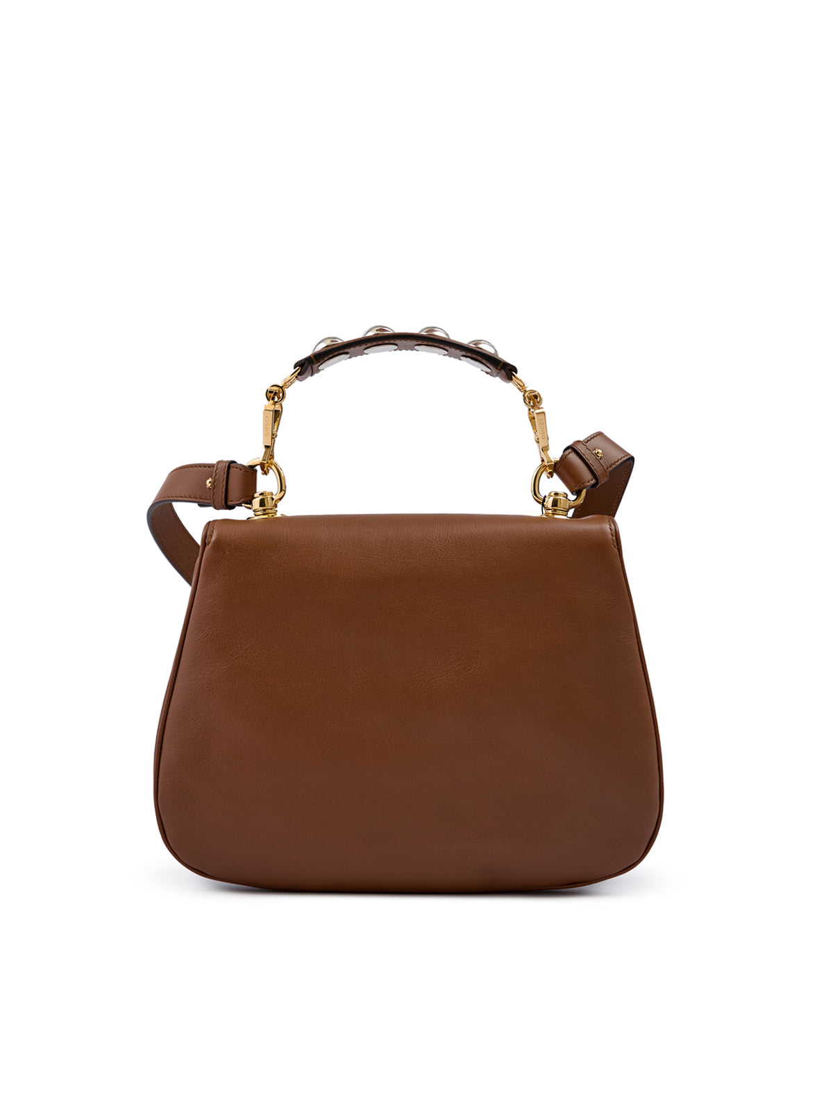 Roxy Brown Calfskin Shoulder Flap Bag