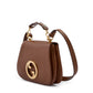 Roxy Brown Calfskin Shoulder Flap Bag