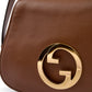 Roxy Brown Calfskin Shoulder Flap Bag