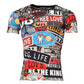 Multicolor Patchwork Cotton Crew Neck T-shirt
