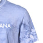 Blue Cotton Logo Print Crew Neck T-shirt