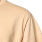 Beige Cotton Logo Print Crew Neck T-shirt
