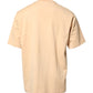 Beige Cotton Logo Print Crew Neck T-shirt