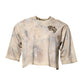 Beige Tie Dye DG Embroidery Cropped T-shirt