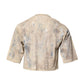 Beige Tie Dye DG Embroidery Cropped T-shirt