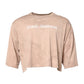 Beige Tie Dye Logo Print Cropped T-shirt