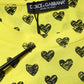 Yellow Cotton DG Heart Print Crew Neck T-shirt