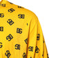 Yellow Cotton DG Logo Print Cropped T-shirt