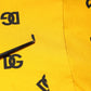 Yellow Cotton DG Logo Print Cropped T-shirt