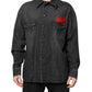 Gray Long Sleeves Button Down Denim Shirt