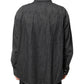 Gray Long Sleeves Button Down Denim Shirt