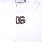White Cotton DG Embroidery Crew Neck T-shirt