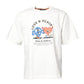 White LOVE & PEACE Print Crew Neck T-shirt